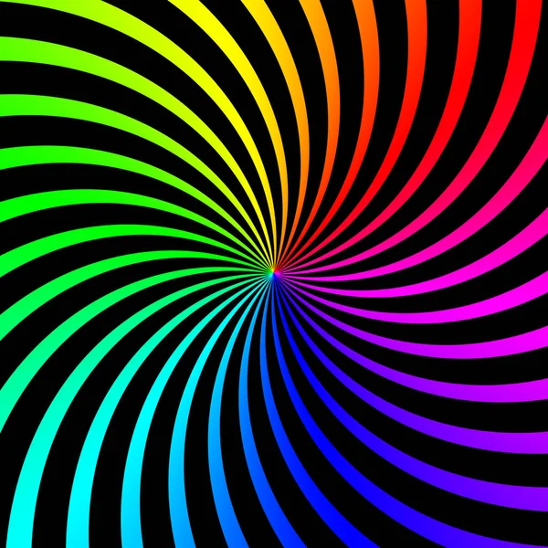 Siyah Arkaplanda Çok Renkli Spiral Görüntü — Stok fotoğraf