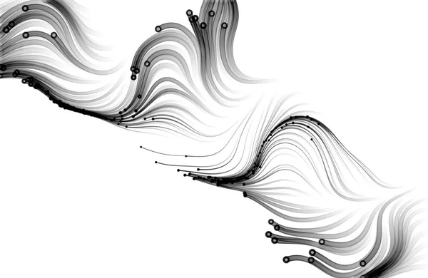 Fließende Partikel Auf Weißem Hintergrund Illustration — Stockfoto