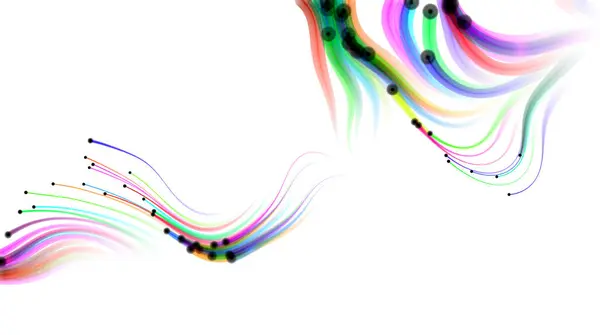 Particules Fluides Multicolores Sur Fond Blanc Illustration — Photo
