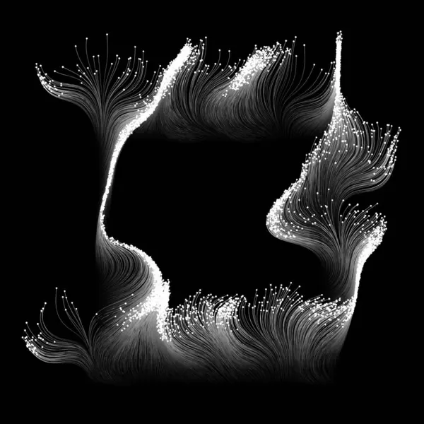 Fließende Partikel Auf Schwarzem Hintergrund Illustration — Stockfoto
