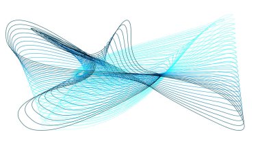 Beyaz arka planda uçan çizgiler. Görüntü.