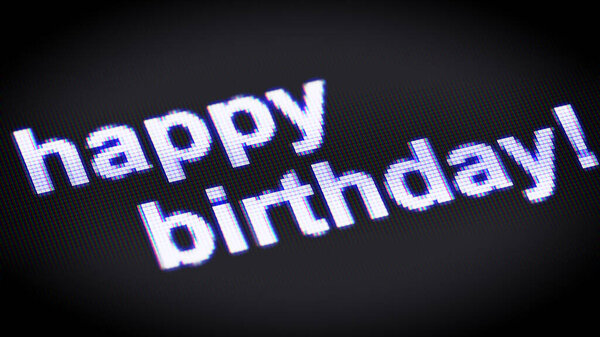 Happy Birthday Black Display Illustration — Stock Photo, Image