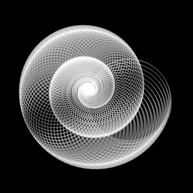 Siyah arka planda mavi spiral. Görüntü.
