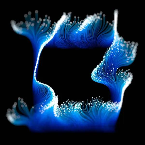 Fließende Partikel Auf Schwarzem Hintergrund Illustration — Stockfoto