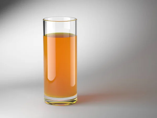 带有橙汁的玻璃杯 背景呈灰色 3D插图 免版税图库照片