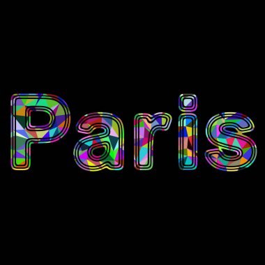 Paris siyah arka planda. Görüntü.