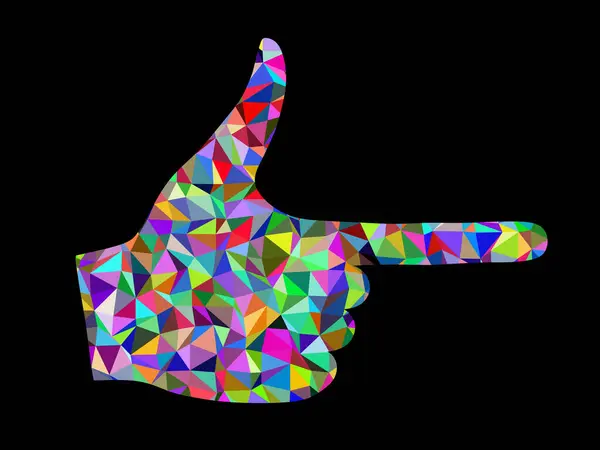 Разноцветная Форма Человеческой Руки Изолирована Черном Фоне Иллюстрация Лицензионные Стоковые Фото