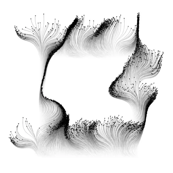 Fließende Partikel Auf Schwarzem Hintergrund Illustration Stockbild