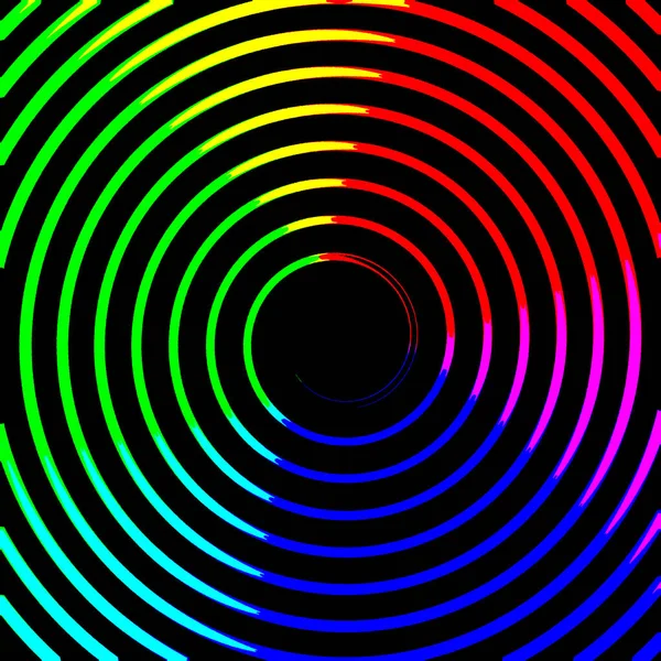 Mehrfarbige Spirale Auf Schwarzem Hintergrund Illustration Stockbild
