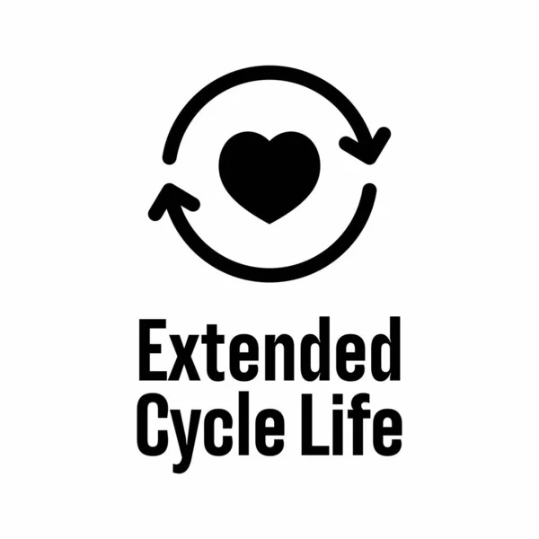Extended Cycle Life Vector Information Sign — Stock Vector