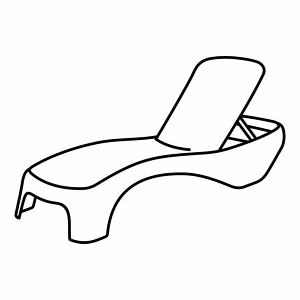 Güneş Banyosu Güverte Sandalyesi Vektör Ana Hatlı Nesne — Stok Vektör