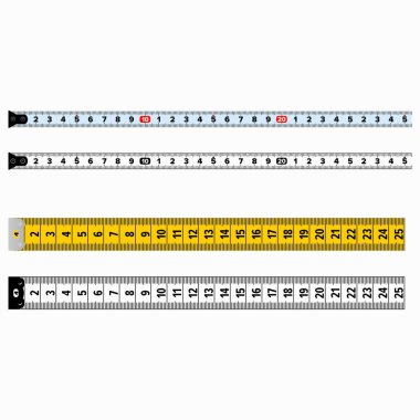 Santimetrik ve geri çekilebilir inşaat bantları ölçülüyor