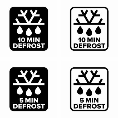 10 min defrost vector information sign