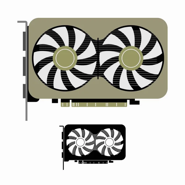 Powerful Computer Gaming Graphics Card — Stock Vector