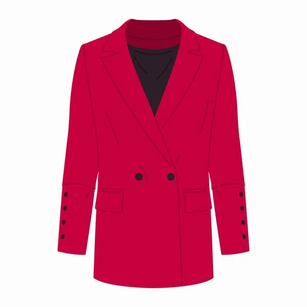 女性のダブル胸の長いジャケット — ストックベクタ