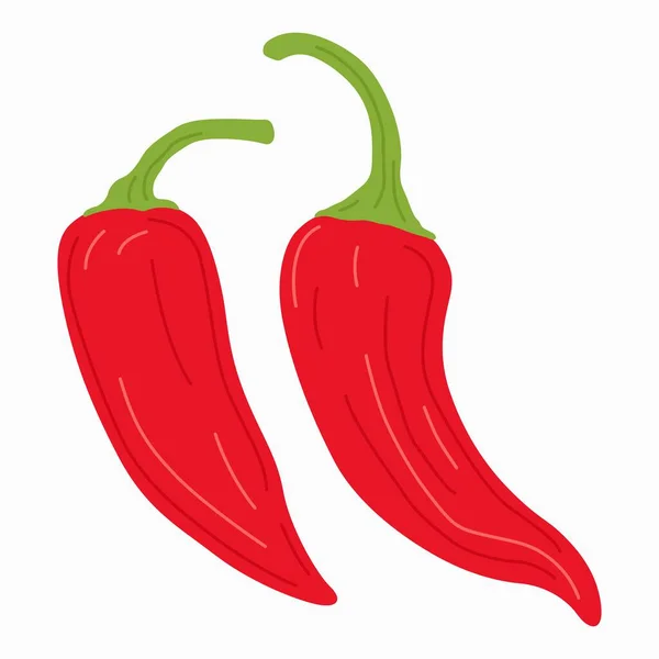 Red Long Fresh Hot Pepper — Stock Vector