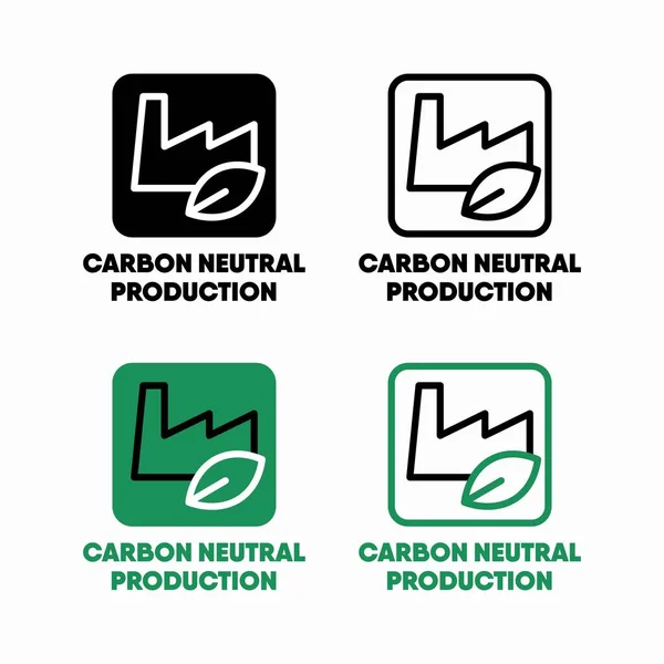 Carbono Neutro Informação Produção Sinal —  Vetores de Stock