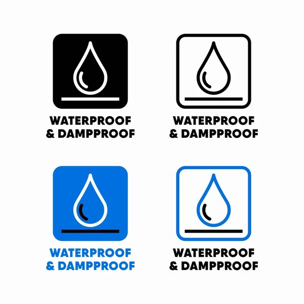 Waterproof Dampproof Vector Information Sign — Stock Vector