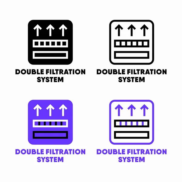 Vektor Informationsschild Für Doppelfiltrationssystem — Stockvektor