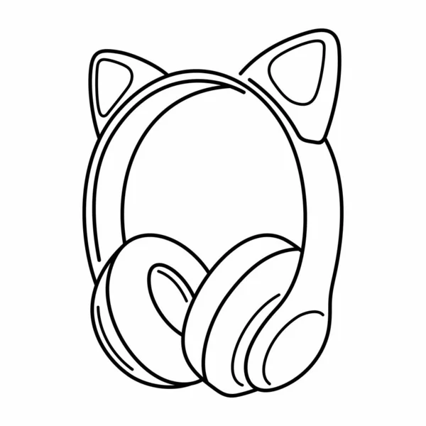 Casque Jeu Sans Fil Avec Oreilles Chat — Image vectorielle