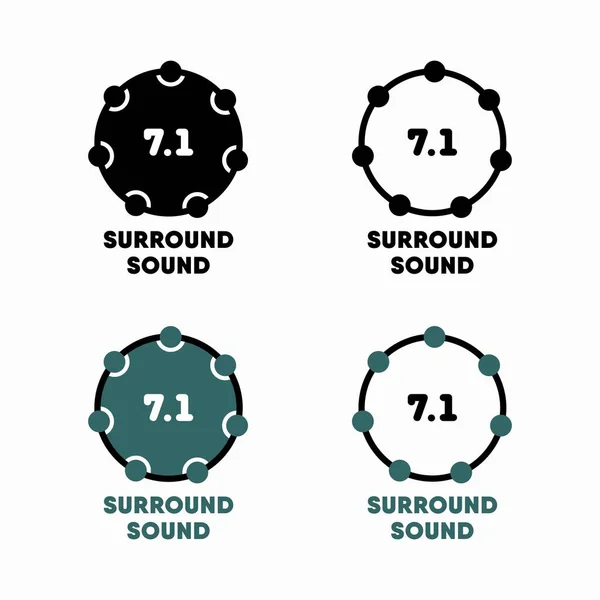 Surround Sound Vector Information Sign — Stock Vector