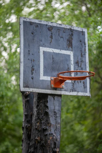 Basketbalový Koš Tyči — Stock fotografie