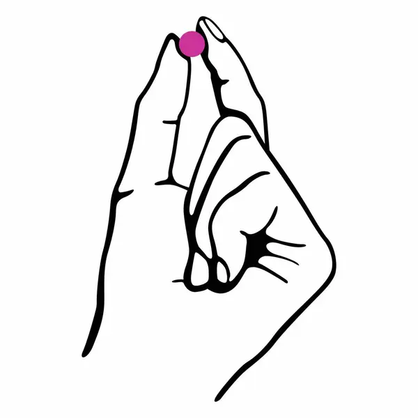 Kleine Sache Der Hand Zwischen Den Fingern — Stockvektor