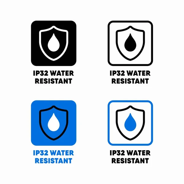 Ip32 Water Resistant Vector Information Sign — Stock Vector