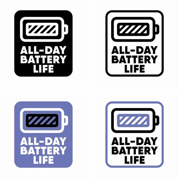 Todo Día Signo Información Vectorial Batería Vida — Vector de stock