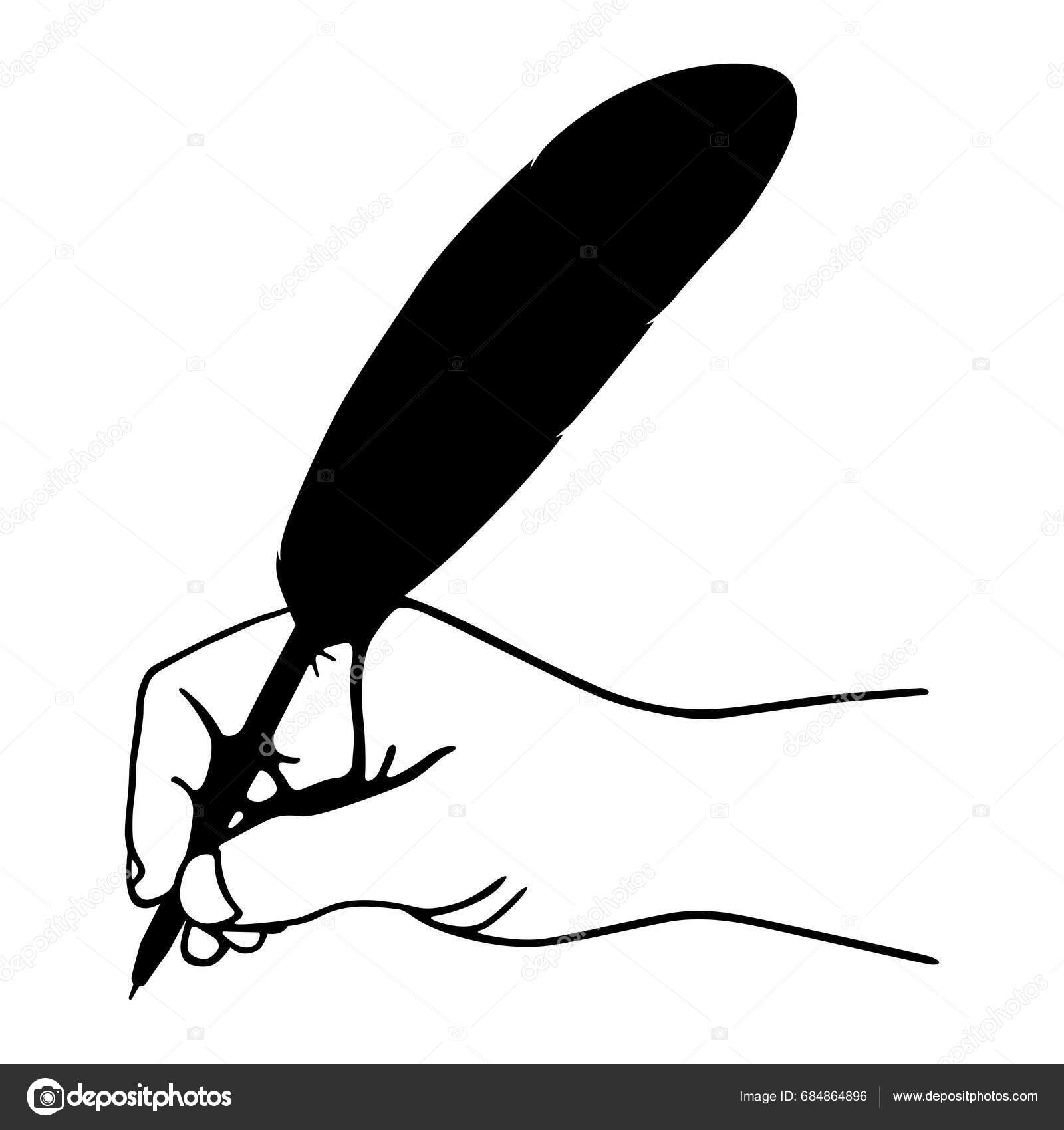 Hand Writing Letter Fountain Pen Stock Vector by ©Den.Barbulat 684864896