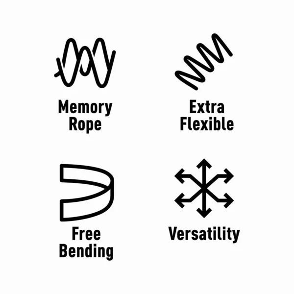 Cuerda Memoria Extra Flexible Flexión Libre Signos Información Versatilidad — Archivo Imágenes Vectoriales