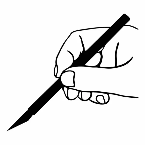 Hand Holding Ink Pen — Stock Vector