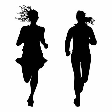 Kadın vektör silueti çalıştırıyor