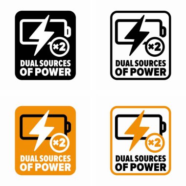 Çift Güç Kaynakları vektör bilgi işareti