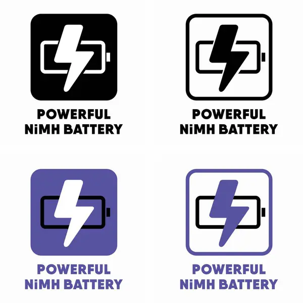 Sinal Poderoso Informação Vetor Bateria Nimh —  Vetores de Stock