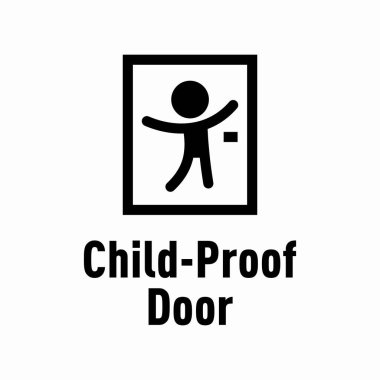 Child-Proof Door vector information sign clipart
