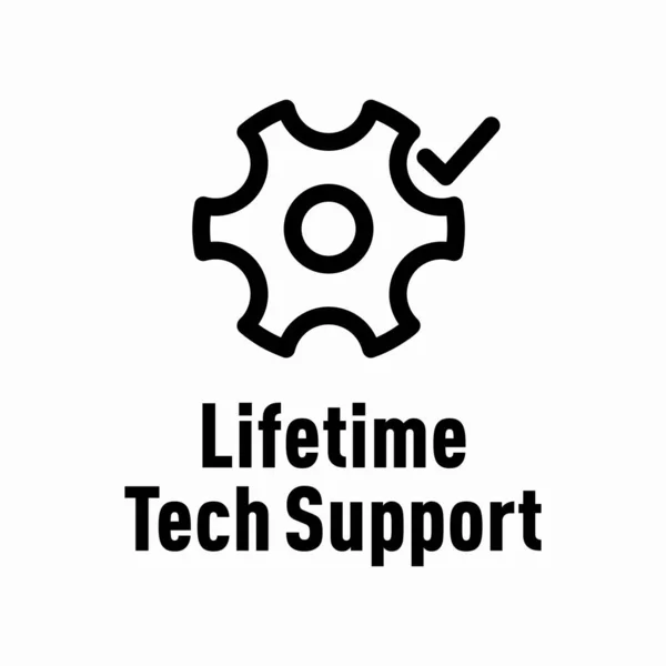 Lifetime Tech Support Vector Information Sign — Stock Vector