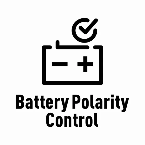 Battery Polarity Control Vector Information Sign — Stock Vector