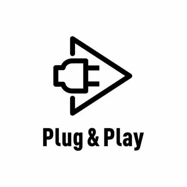 Plug Play Signo Información Vectorial Ilustraciones de stock libres de derechos
