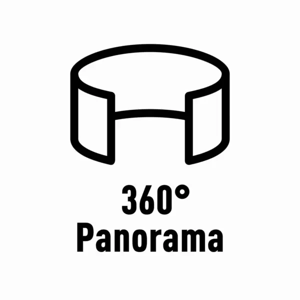 360 Grados Panorama Vector Signo Información Ilustraciones de stock libres de derechos