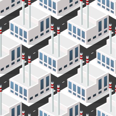 Kusursuz Döşeme Şablonu Fabrika, Endüstri, Baskı ve Tasarım Yaratıcı Tasarım Isometric Illustration