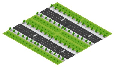 Ağaçlar ve çimlerle dolu yeşil bir kırsal bölgeden geçen bir kavşağın tuhaf manzarası.