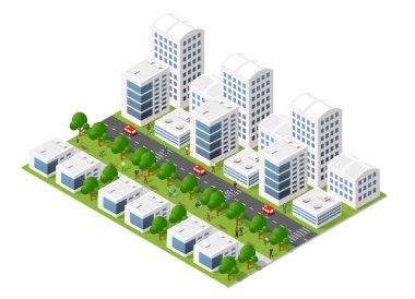 Minyatür şehirde insanlar günlük rutinlerine devam ediyor, yürüyor, araba kullanıyor ve ofislerinde çalışıyor.