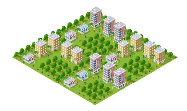 Apartman binaları ile palmiye ağaçlarını birbirinden ayıran bir şehir.
