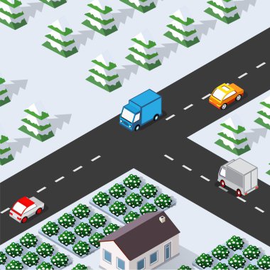 Kış manzarası yukarıdan şehir merkezine sokak kentsel manzara şehir altyapısı manzarası