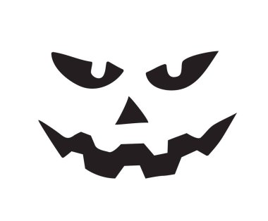 Tek siluet Cadılar Bayramı korkunç gülümsemenin asık yüzü