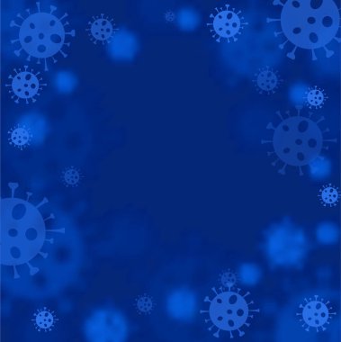 Yaratıcı tasarım, tıbbi, sosyal, tarz, tema veya manzara için virüs salgını örnekleme mavi arkaplan.
