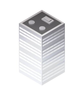 Mimari tasarımı sergilenen, birden fazla katlı, modern bir gökdelen manzarası.