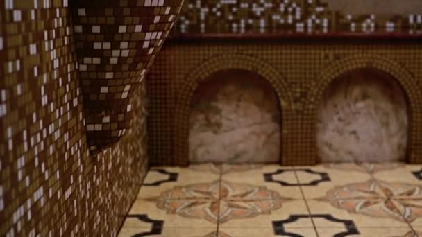 Hammam Stijl Sauna Interieur — Stockvideo