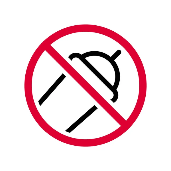 Kein Plastikbecher Verbotsschild Moderne Rote Runde Aufkleber — Stockvektor